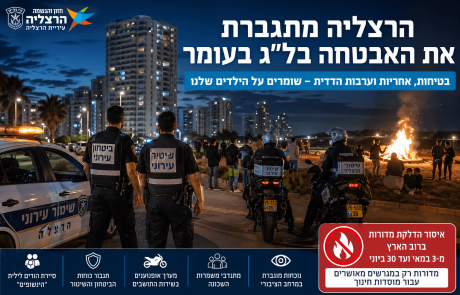 הרצליה מתגברת את האבטחה בל"ג בעומר: "נפעל בנחישות נגד אלימות וונדליזם"