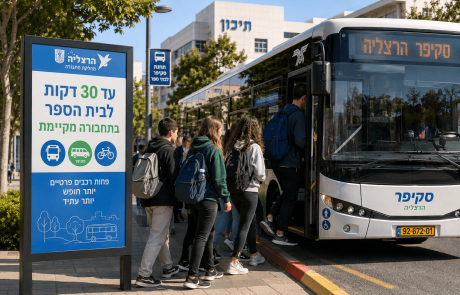 עד 30 דקות לבית הספר: הפיילוט החדש שאמור לשנות את הבוקר בהרצליה