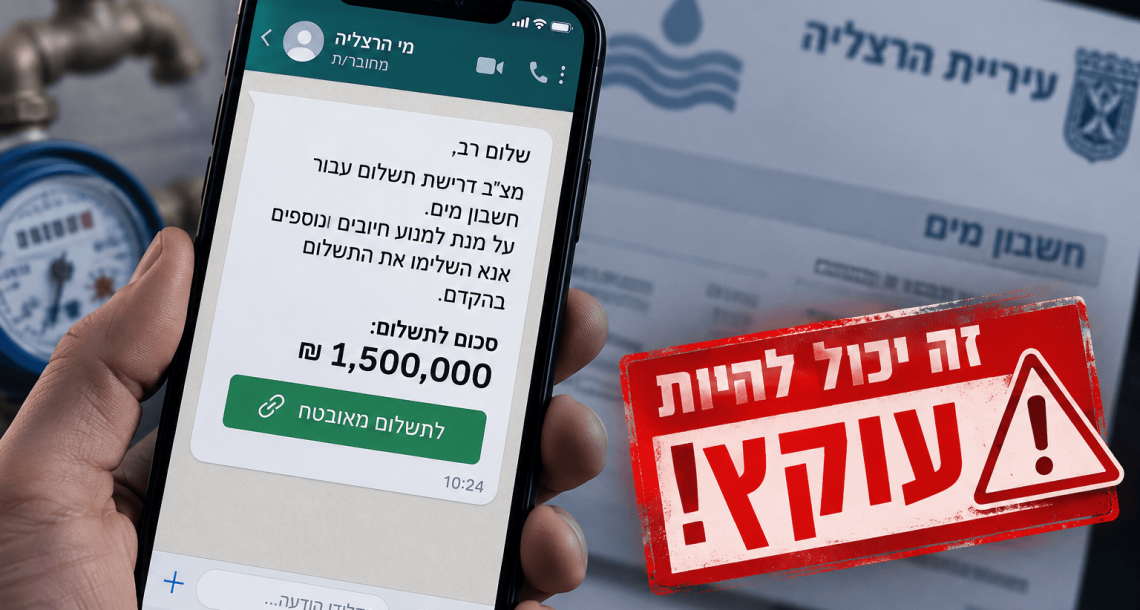 אותה שיטה, סכום גדול בהרבה: אחרי כפר סבא  עוקץ התחזות של 1.5 מיליון שקל בהרצליה