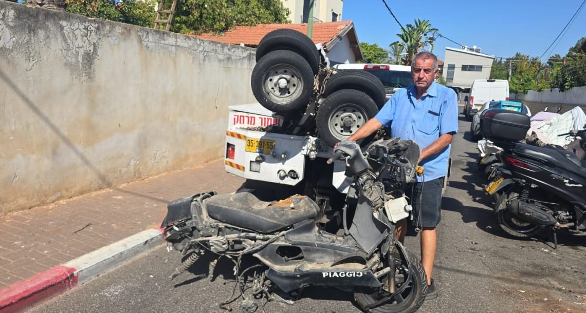 מוסך פיראטי וקטנועים נטושים פונו בשכונת נווה עמל